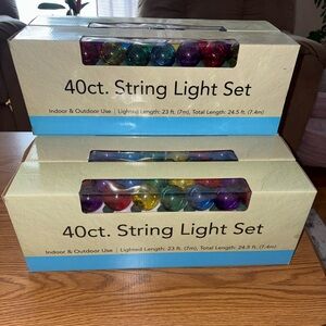 (6) NIB Packages 40 count indoor/outdoor multicolored Christmas lights
